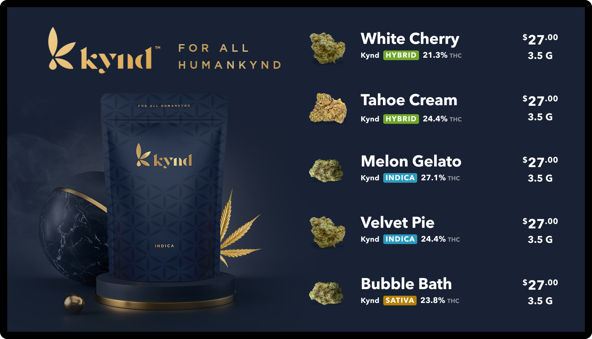 Brand showcase layout featuring Kynd