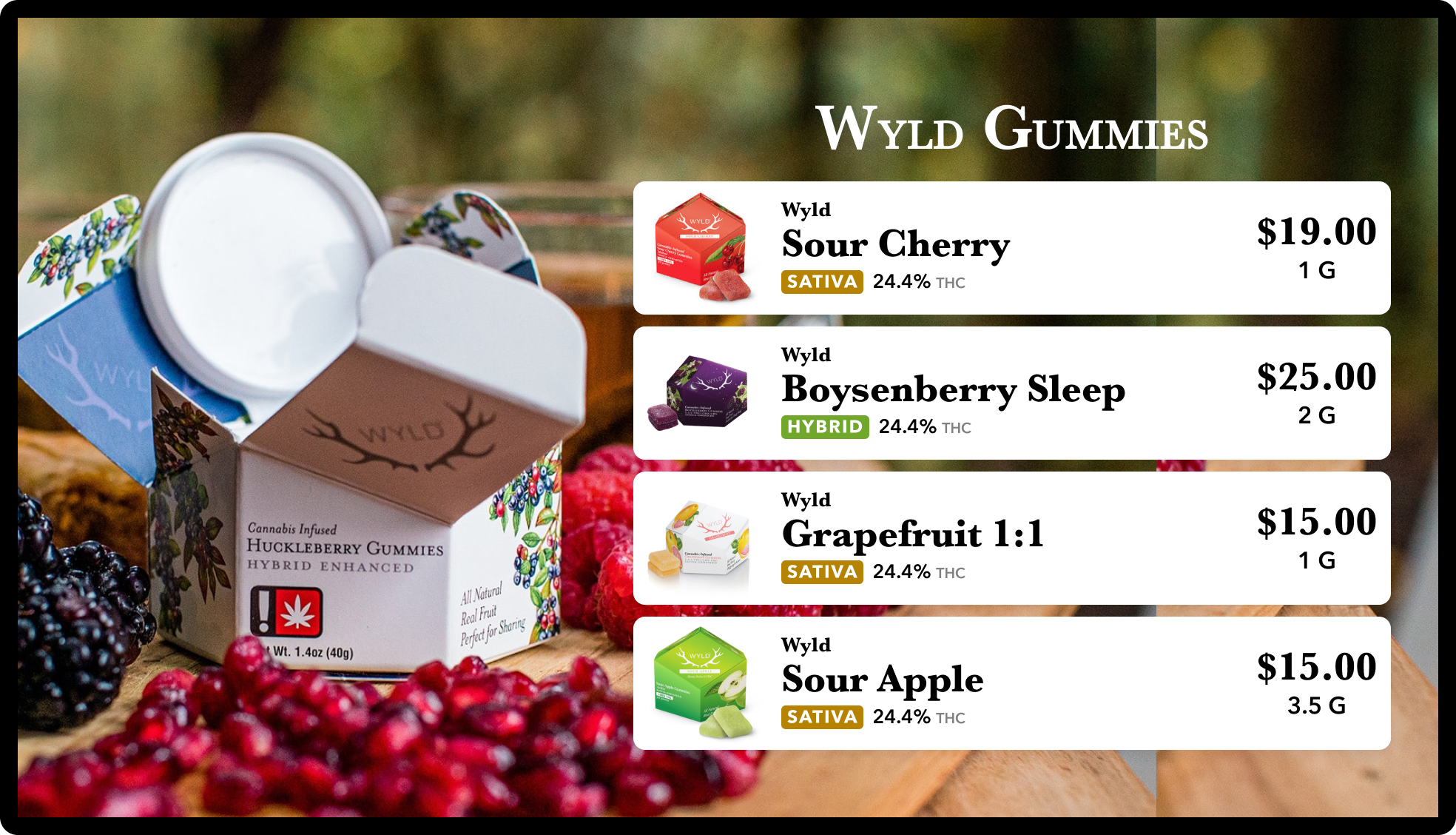 Full-screen brand showcase layout for Wyld