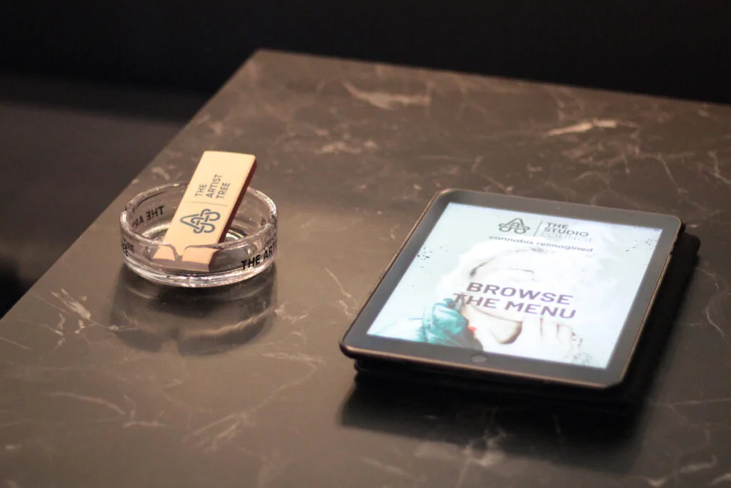 Seed tablets on tables in The Artist Tree lounge