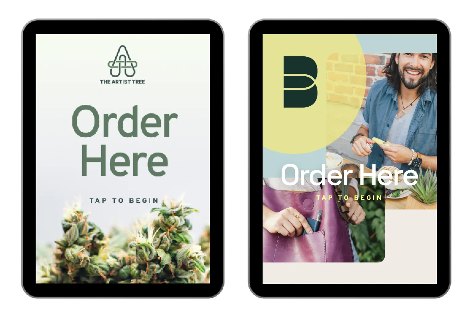 Seed self-service kiosks in a dispensary