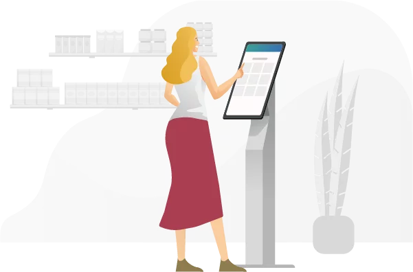Self-Service Kiosk in a dispensary lobby