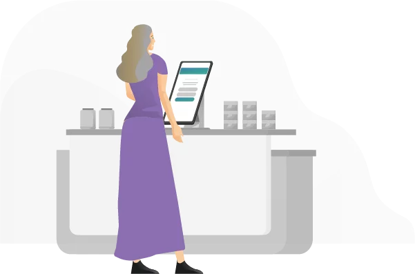 Tabletop Kiosk in a dispensary showroom